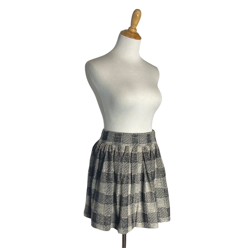 FP Holly Go Lightly Black and Cream plaid flouncy mini Skirt - Picture 9 of 15